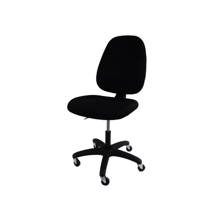 Shopsol Production Chair Desk Deluxe Ergo Adj. Fabric Seat High Back 300 lb. Seat Capacity 1010958